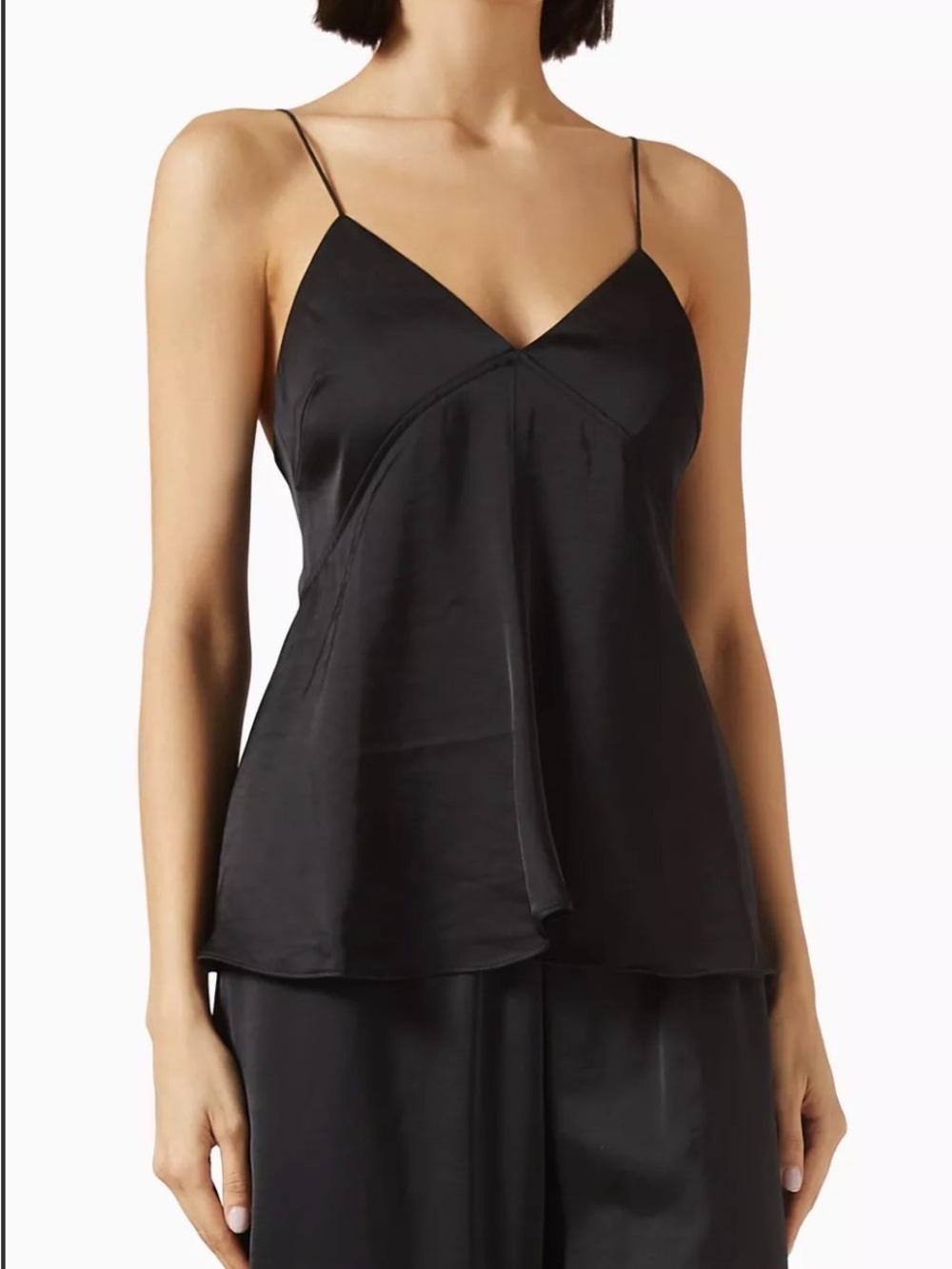 NWT Saint Art Elise Black Satin Cami Top Size L